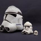 Master Replicas - Clone Trooper Helmet Scale 1:45, Bandai Replic Serie 2 Scale 1:6, Lego Clone Trooper Helmet